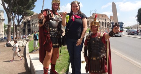 Foto tradicional com gladiadores