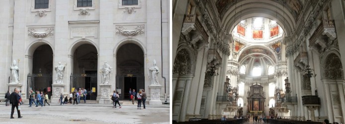 Os santos e os anos na entrada (esq) e o interior do Dom (dir)