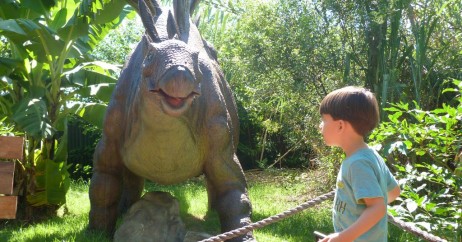 Criança se Divertindo no Vale dos Dinossauros