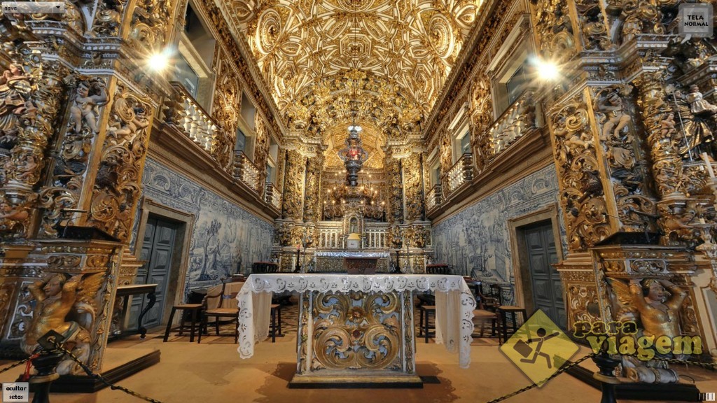 Interior da Igreja de São Francisco - banhada a ouro