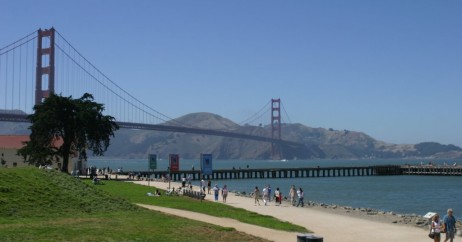 Vista da Golden Gate em Crissy Field