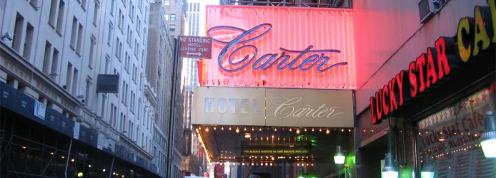 Faixada do Hotel Carter em Nova York