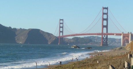 Vista da Golden Gate em Baker Beach