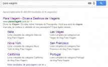 Busca no Google por "para viagem"
