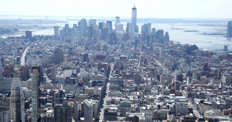 Sul da ilha: detalhe do WTC ao fundo. Vista do Empire State