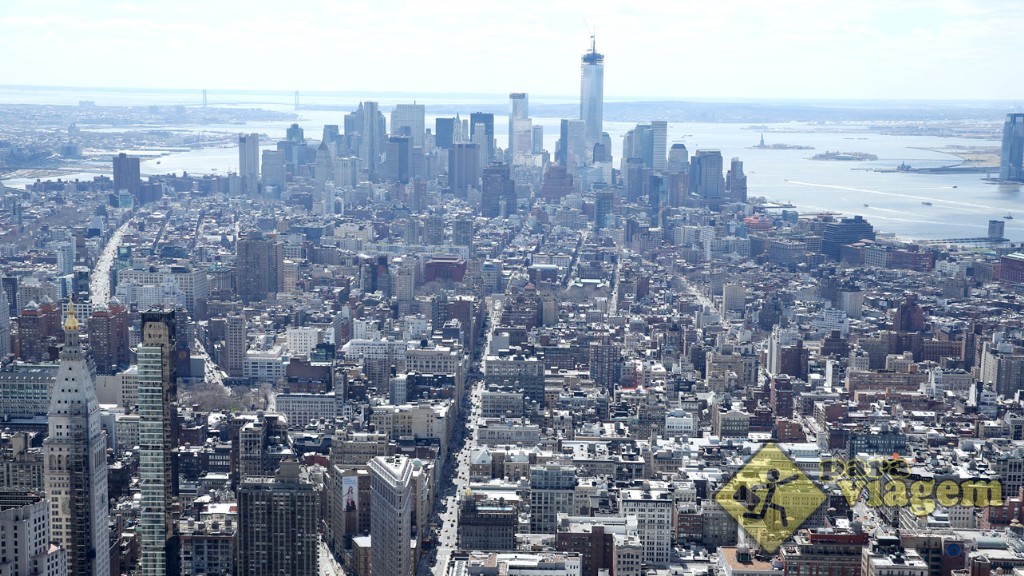 Sul da ilha: detalhe do WTC ao fundo. Vista do Empire State
