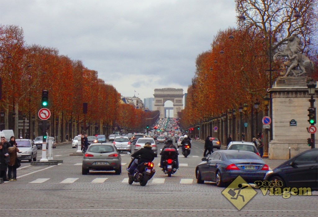 Champs-Élysées e o Arco do Triunfo