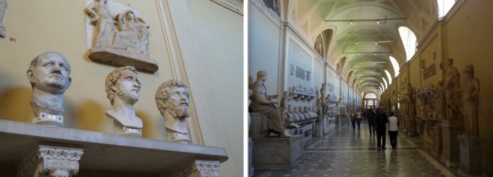 Imperadores Vespasiano (esq) e Settimo Severo (dir) --- Museu Chiaramonti