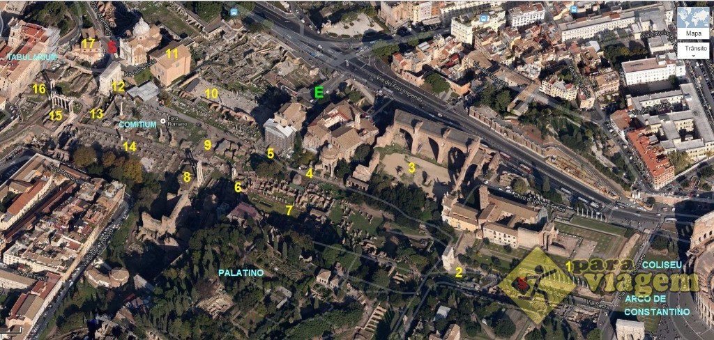 Mapa do Forum Romano