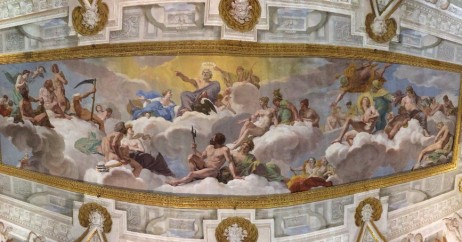 Júpiter e o Conselho dos Deuses: afresco de Giovanni Lanfranco no primeiro salão da Galeria Borghese