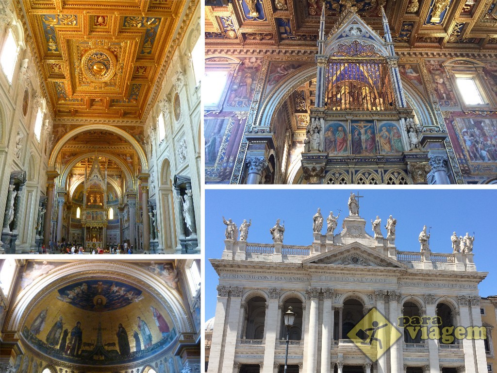 Basílica de S. Giovanni in Laterano e seu interior.