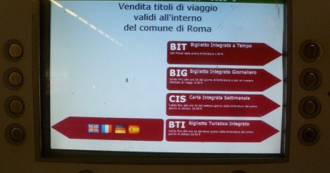 Bilhetes de metrô em Roma