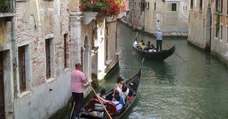 As tradicionais gôndolas de Veneza