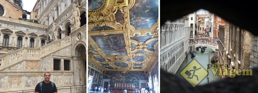 Palácio Ducale: Escadaria dos Gigantes - Sala Del Maggior Consiglio - Vista de dentro da Ponte dos Suspiros
