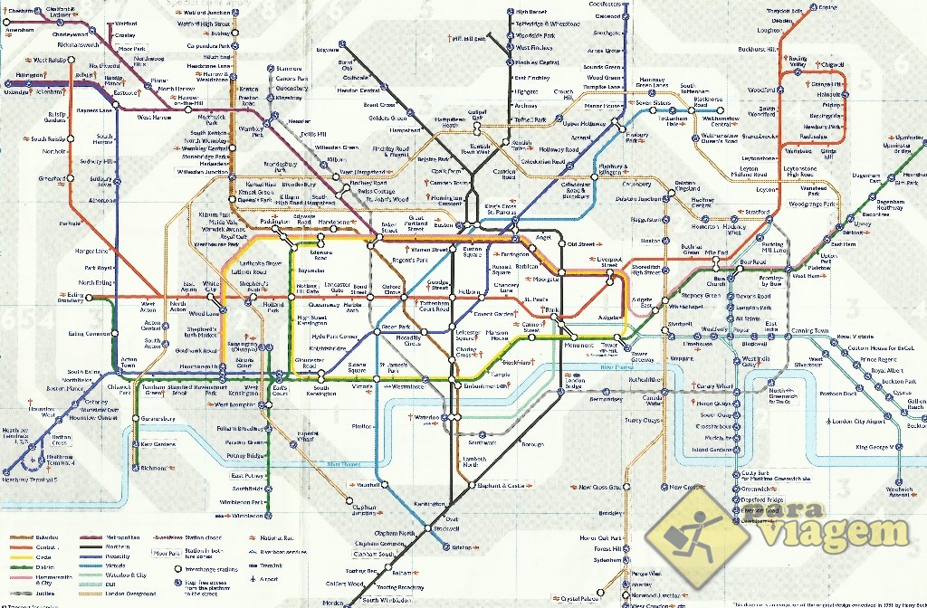 Mapa do metrô de Londres (feito pelo TfL)