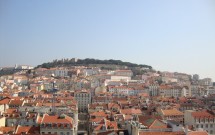 Vista da região da Baixa, Alfama e Castelo São Jorge
