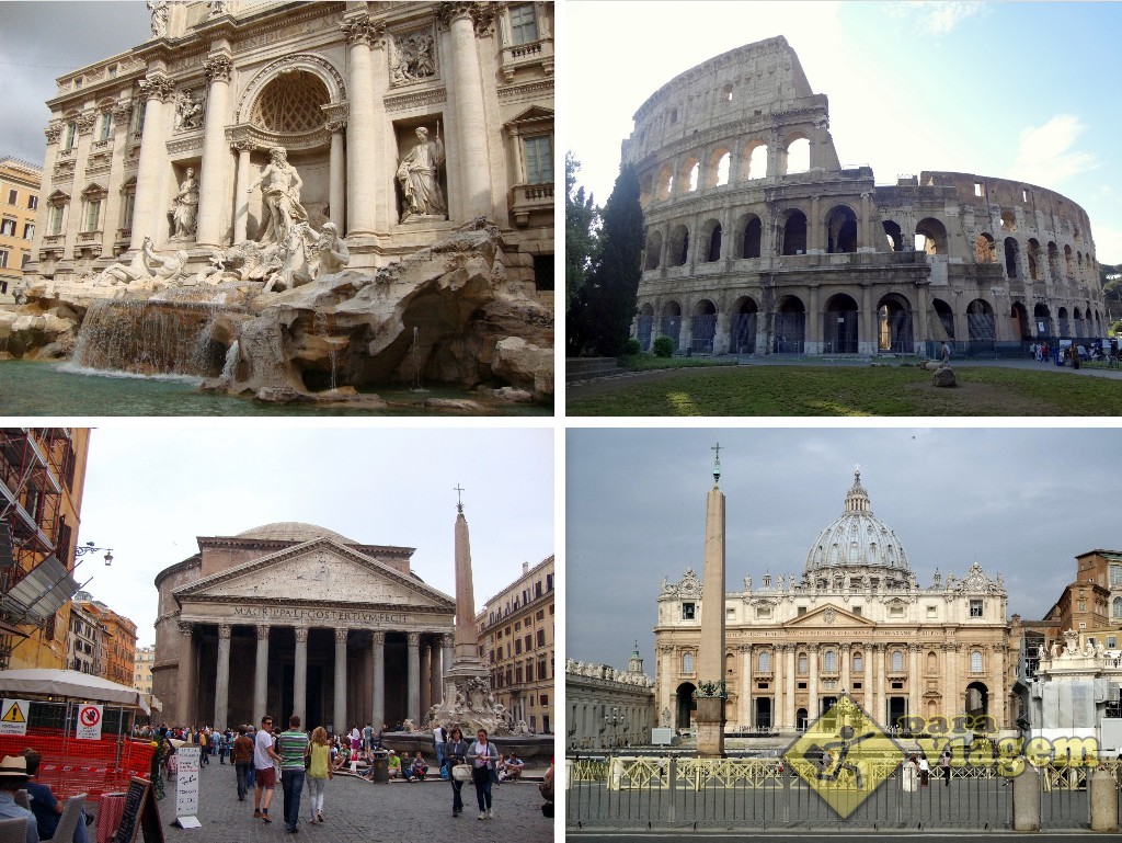 Roma: Fontana di Trevi, Coliseu, Vaticano e Pantheon