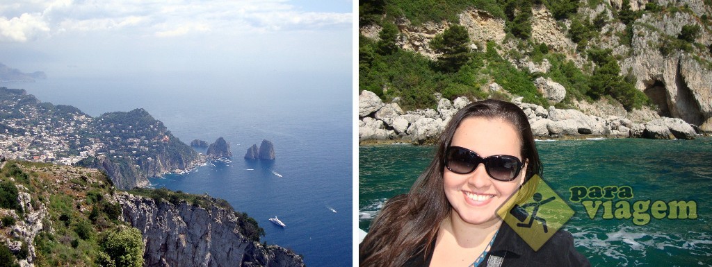 Capri vista de cima -- A cor incrível do mar em volta da ilha