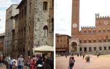San Gimignano (esq) e Siena (dir)