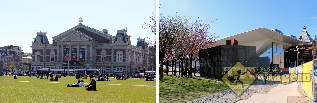 Concertgebouw (esq) e o Stedelijk Museum (dir)