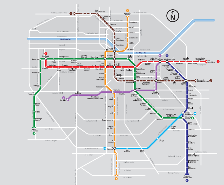 Mapa do metrô de Santiago