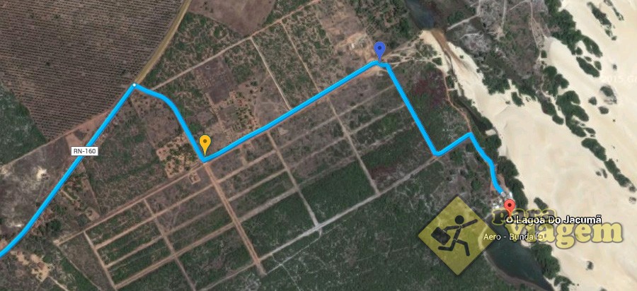 Mapa da Estrada de Chão para a Lagoa de Jacumã