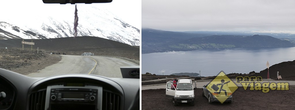 Caminho ao vulcao e a vista do Lago Llanquihue da base da estação