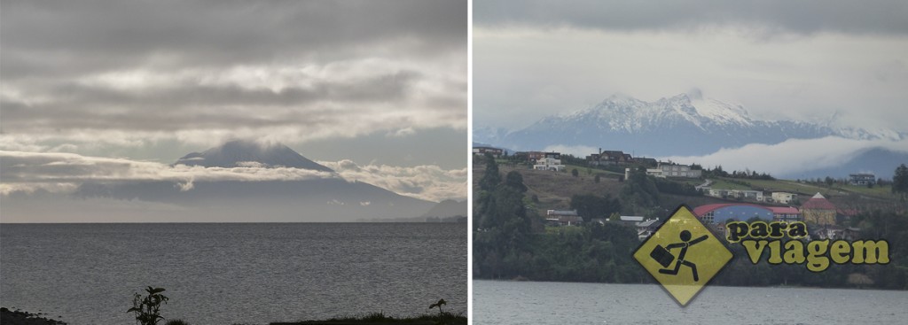 Vulcão Osorno (esq) e Calbuco (dir) sobre o Lago Llanquihue em Puerto Varas