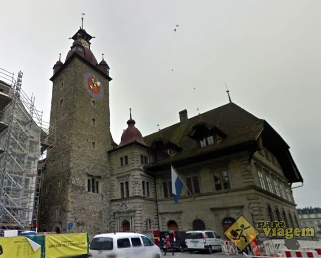 Rathaus de Lucerna e sua torre do relógio