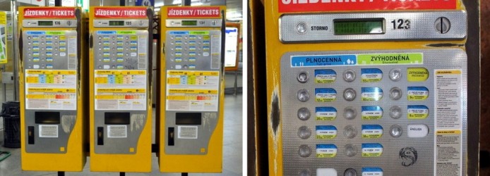 Máquinas onde compramos os bilhetes do transporte