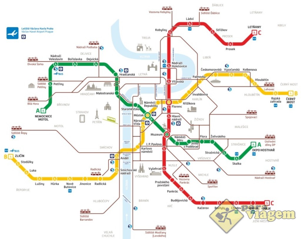 Mapa do Metrô de Praga