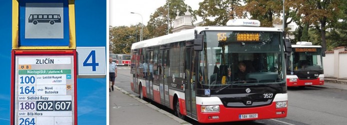 O ônibus de Praga e seu ponto