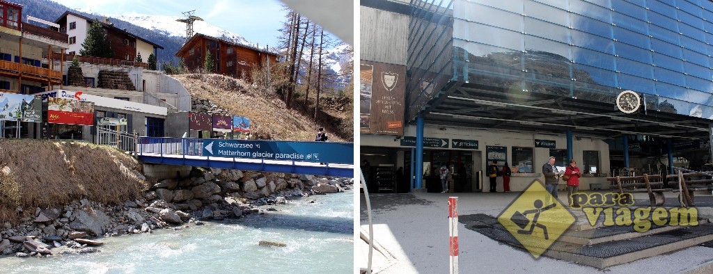 Acesso à estação Zermatt ZBAG-Iz e a bilheteria