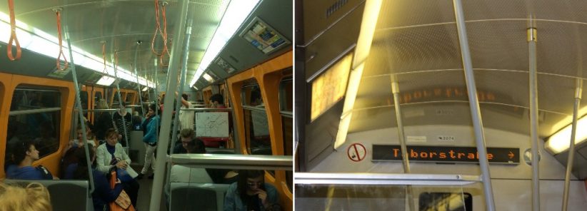 Interior do metrô de Viena