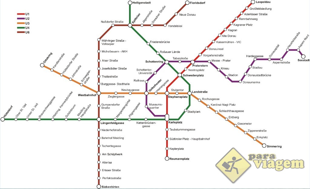 Mapa do metrô de Viena