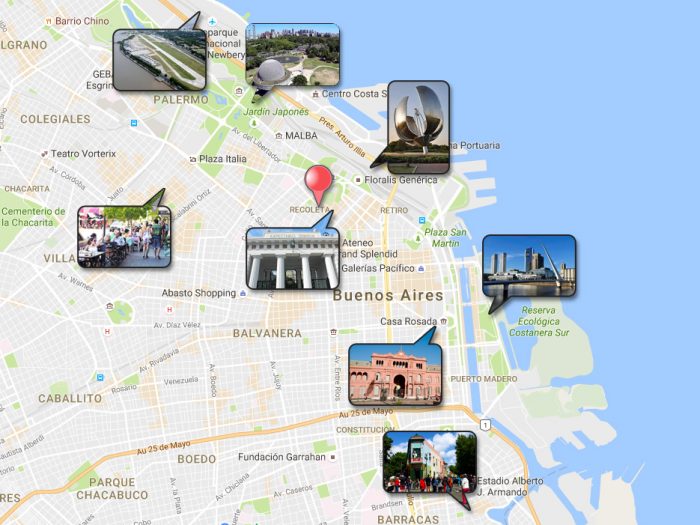 Dazzler Recoleta no Mapa de Buenos Aires