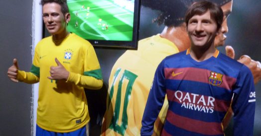 Neymar e Messi no Museu de Cera
