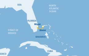 Mapa da Flórida e Bahamas
