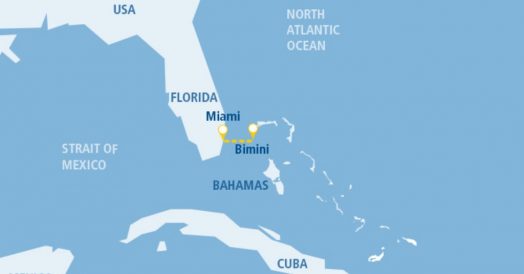 Mapa da Flórida e Bahamas