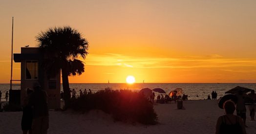 Pôr do sol em Clearwater na Flórida