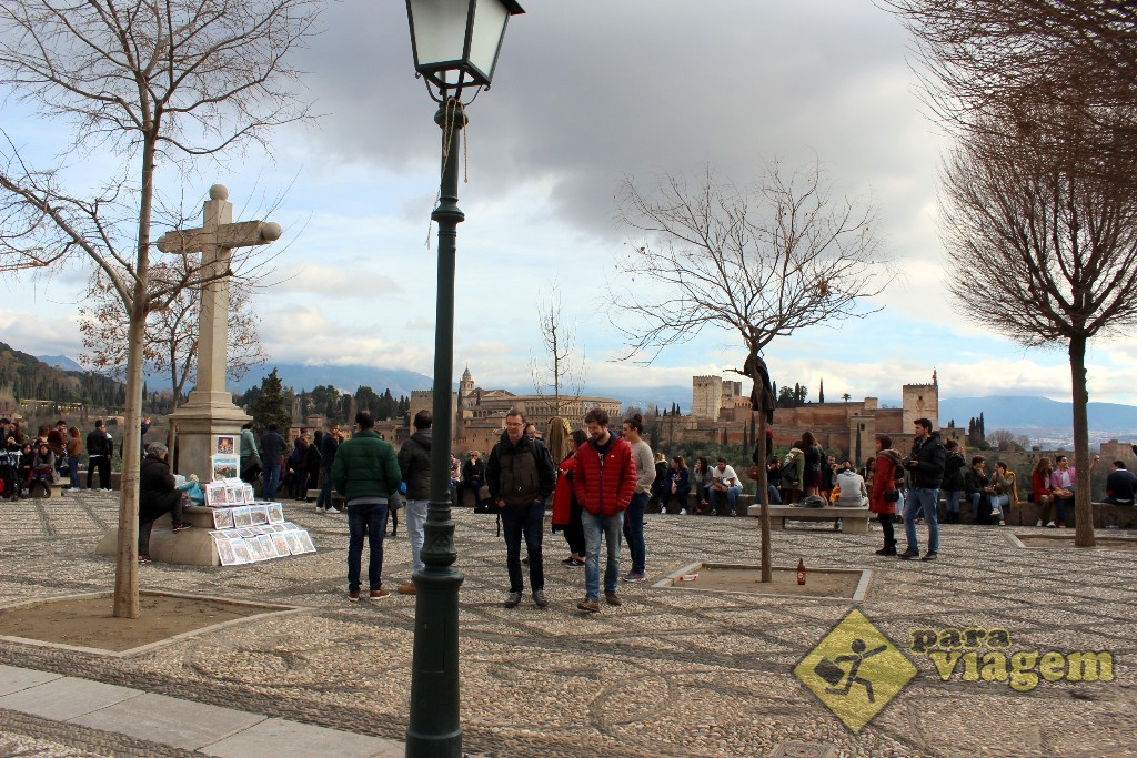 Mirador San Nicolás no Albaicín: vista pra Alhambra