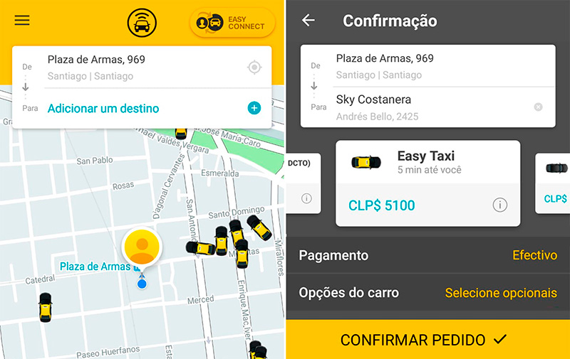 Easy Taxi em Santiago