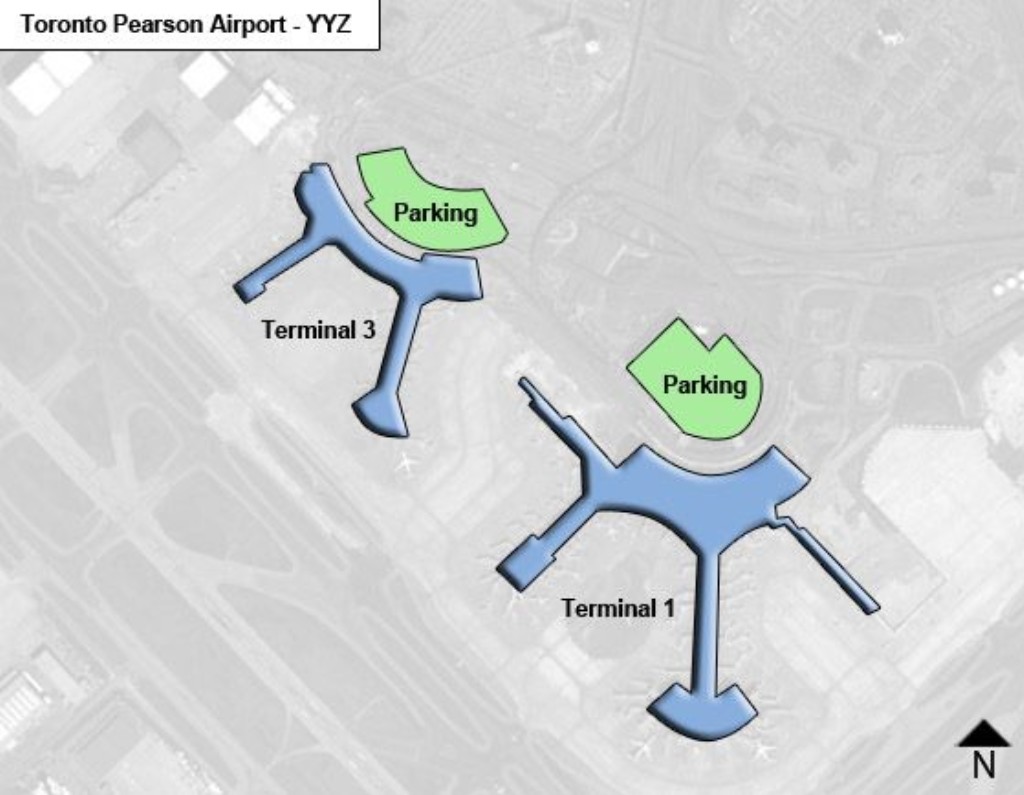 O Aeroporto Internacional Toronto Pearson tem 2 terminais