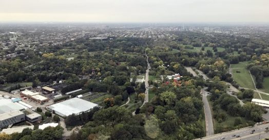 Jardim Botânico de Montreal (visto da torre do Pq. Olímpico)