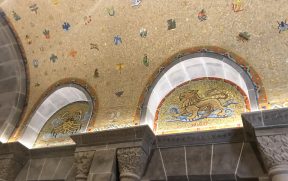 Detalhes do mosaico do vestíbulo