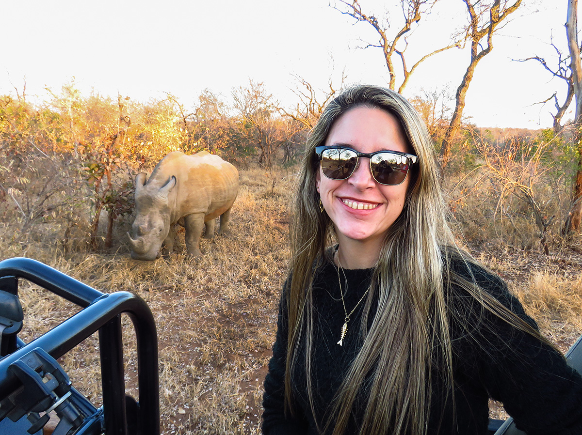 Selfie com o Rinoceronte na Reserva do Kapama