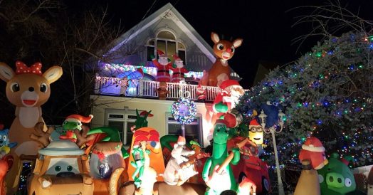 Decoração de Natal das casas do Dycker Heights